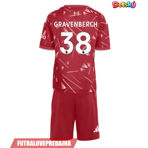 Lacne Dětský Futbalové dres Liverpool Ryan Gravenberch #38 2026-27 Krátky Rukáv - Domáci (+ trenírky)